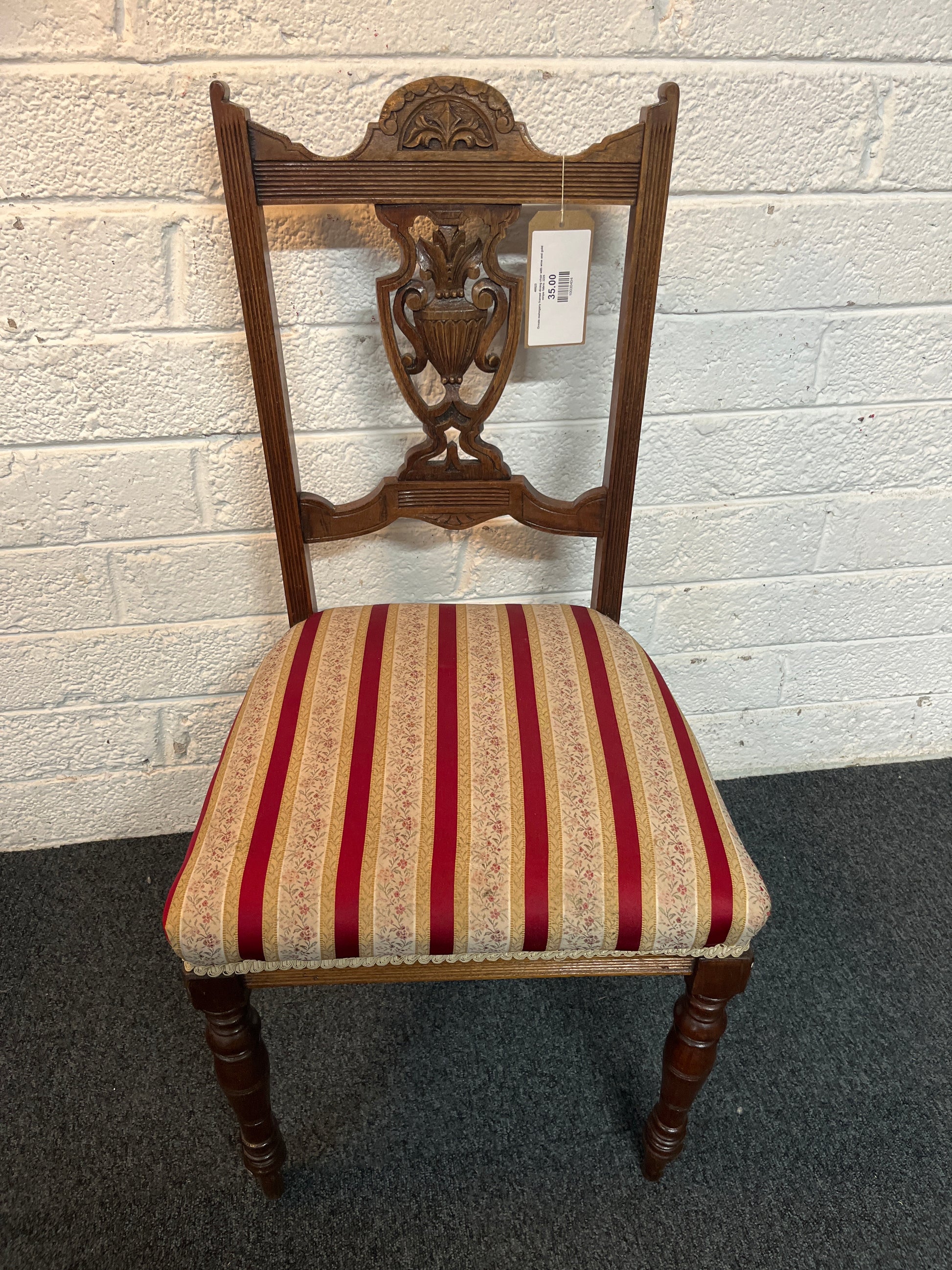 Ornate mahogany framed dining chair bundle (X 4)