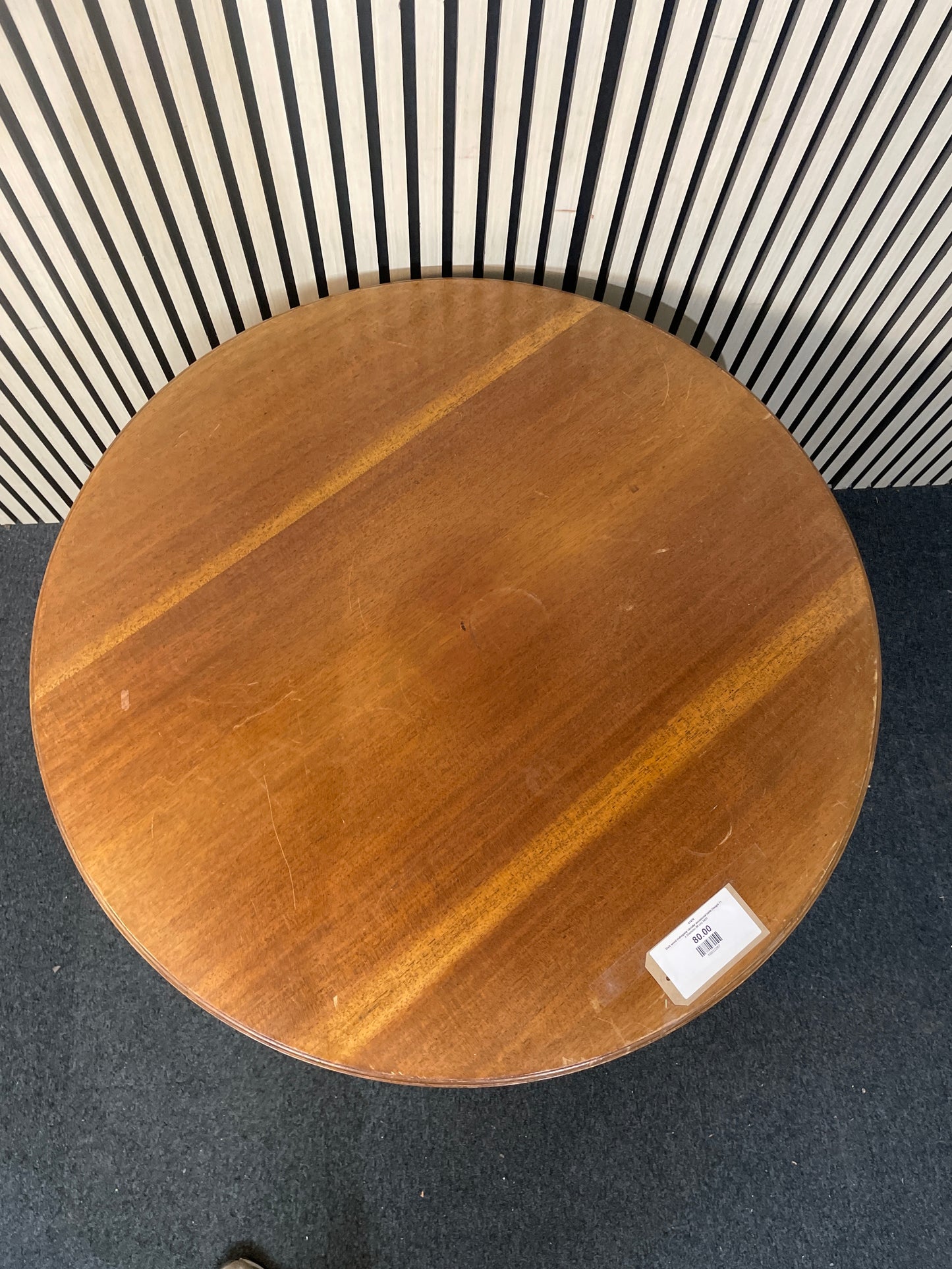 Dark wood mahogany circular occasional table (Height 71 x Diameter 90 cm) 2425
