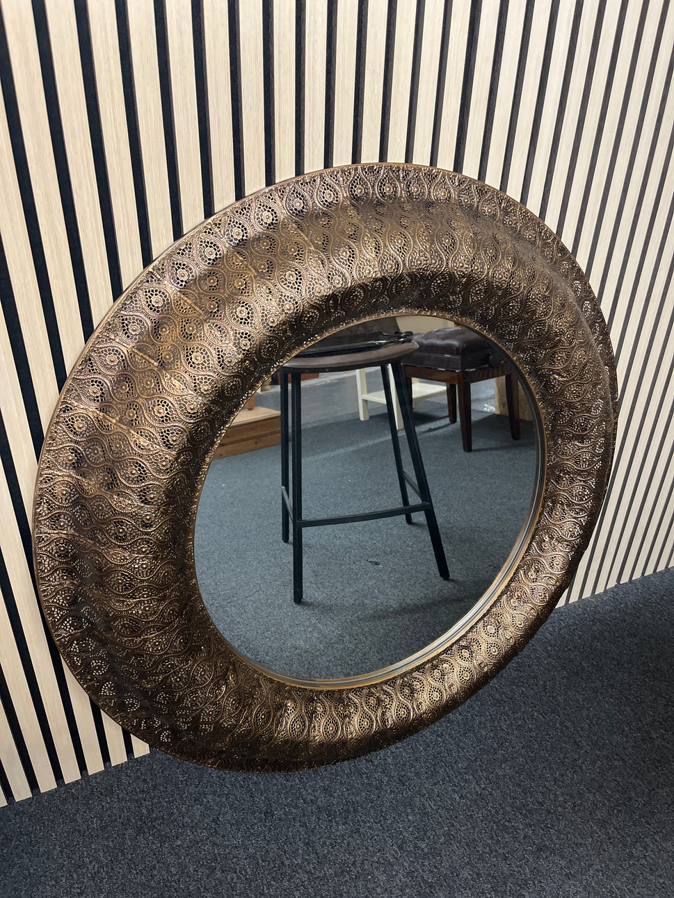 bronze large circular mirror  2325