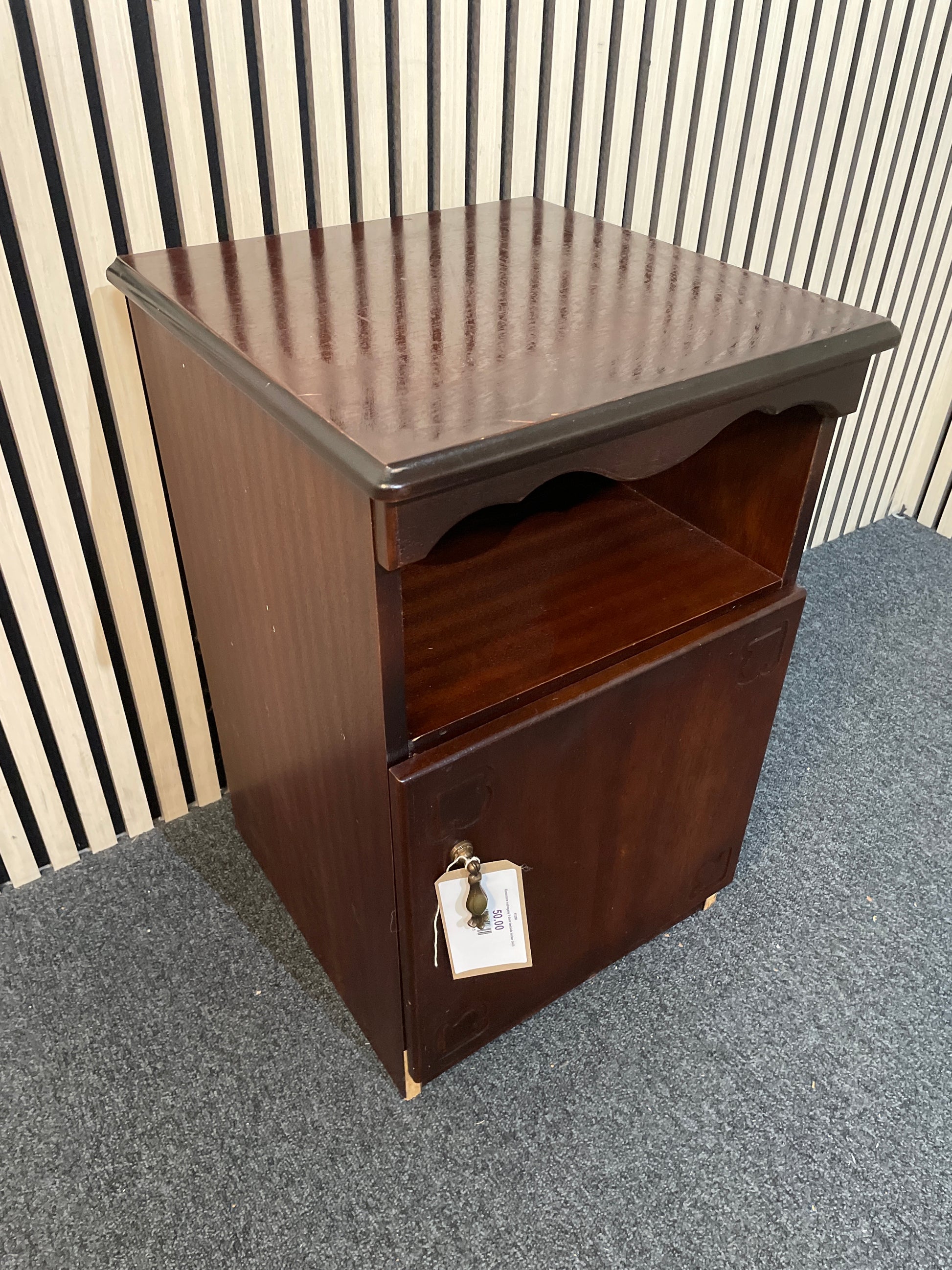 Rossmore mahogany 1 door bedside locker 2425