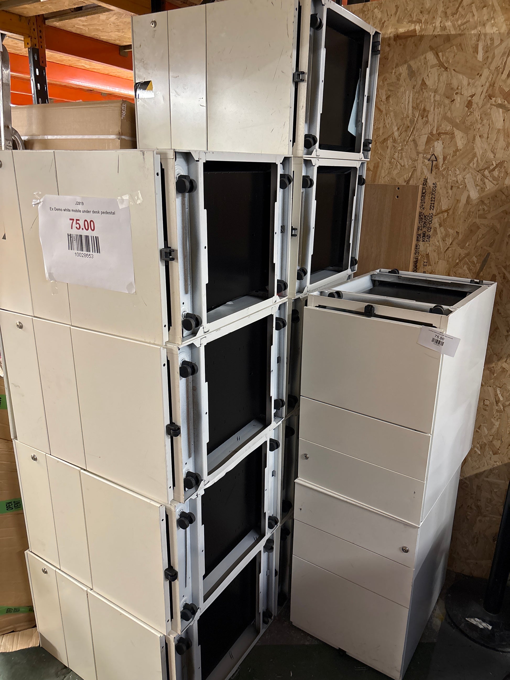 Ex Demo white mobile under desk pedestal