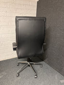 Switch Derby high back executive chair with fixed arms - black faux leather 3 image