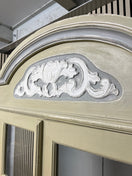 Switch Solid wood cream painted glass display unit with 2 base drawers  (H 198 x W 98 x D 41 cm) 2425 3 image