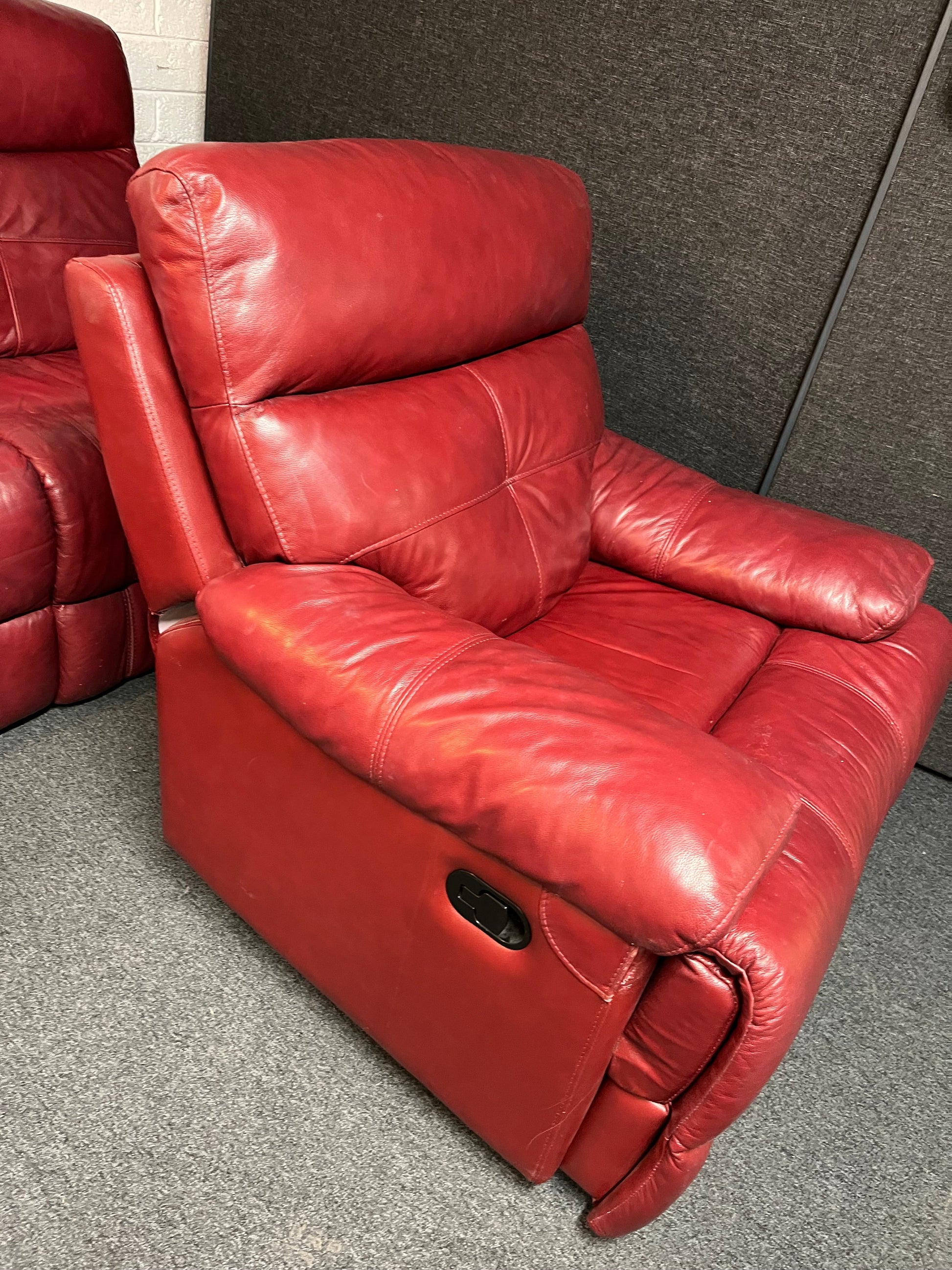 2+1 real wine leather recliner sofa suite 2225