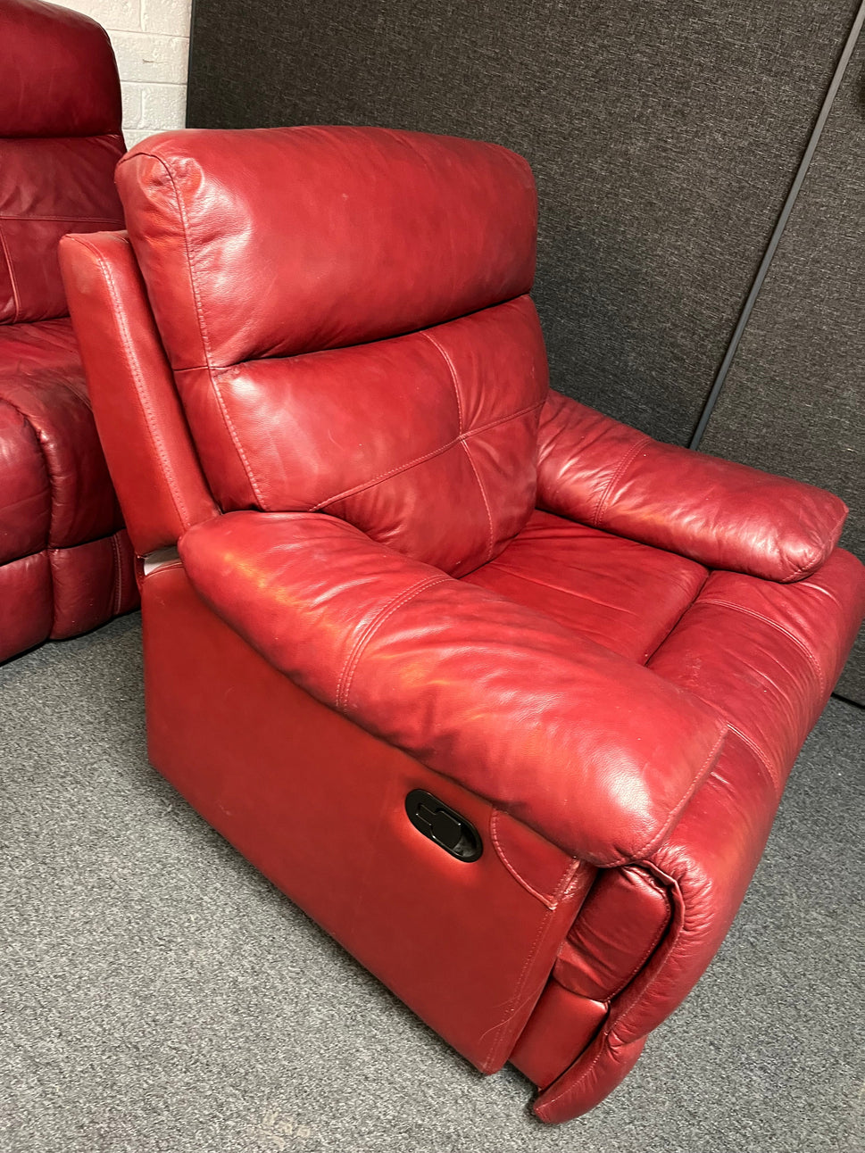 2+1 real wine leather recliner sofa suite 2225