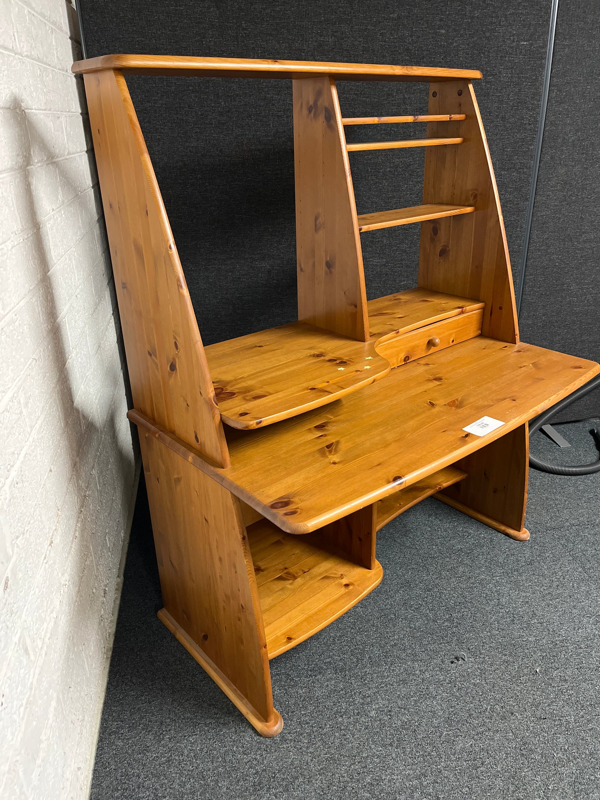 Ducal pine tall pine PC desk with storage  1225