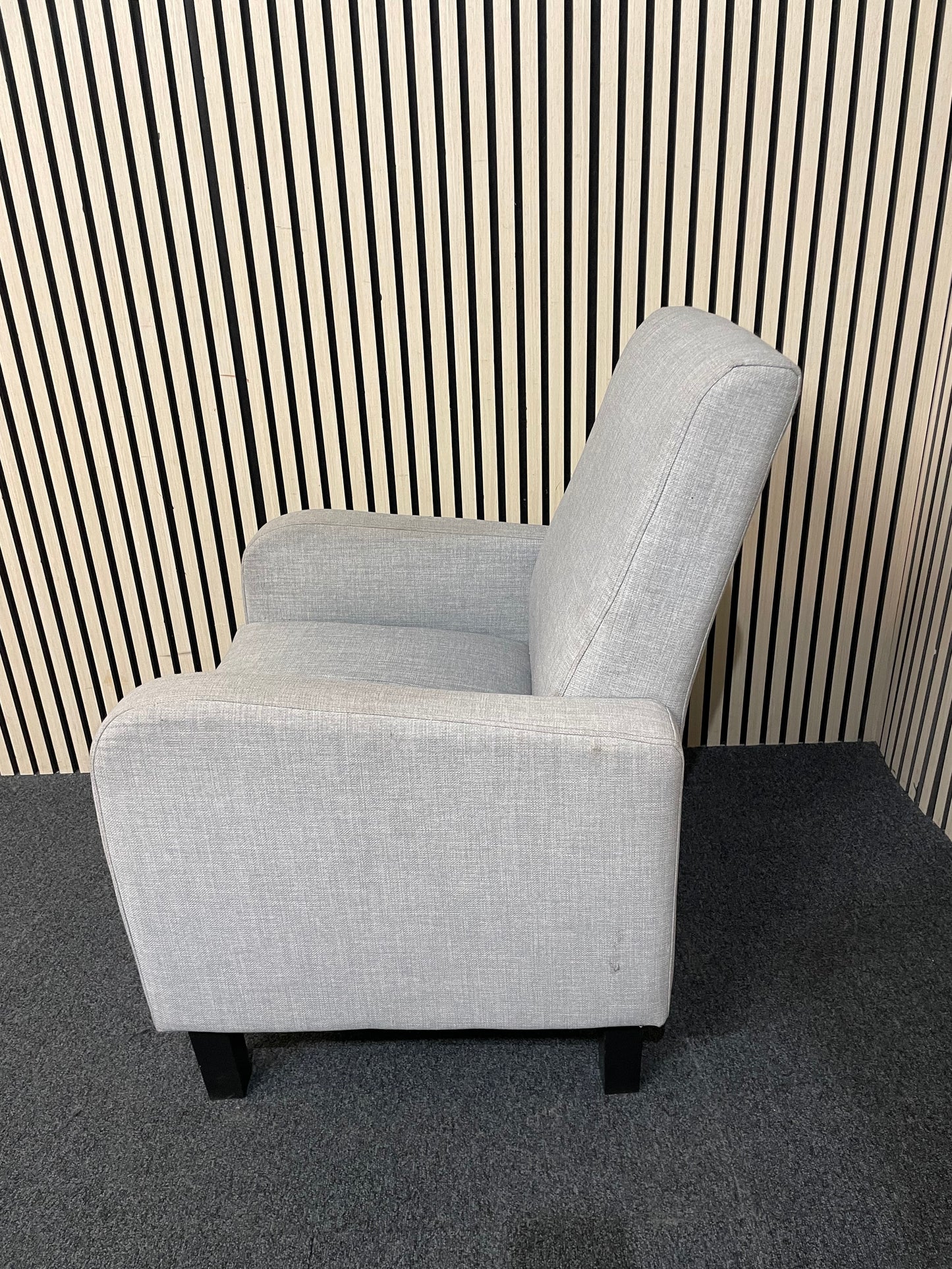 Light grey upholstered armchair 3126