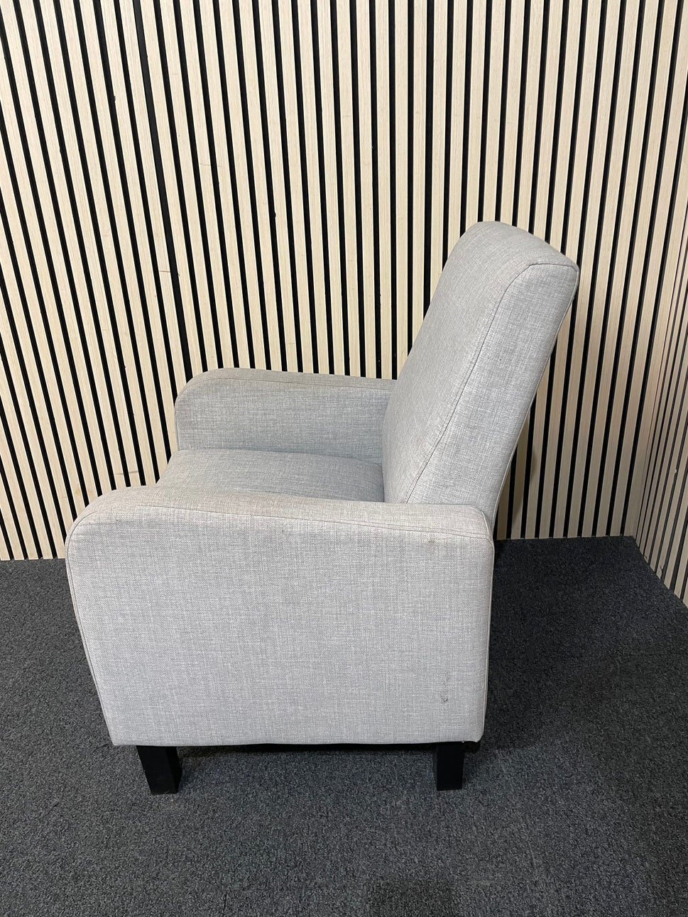 Light grey upholstered armchair 3126