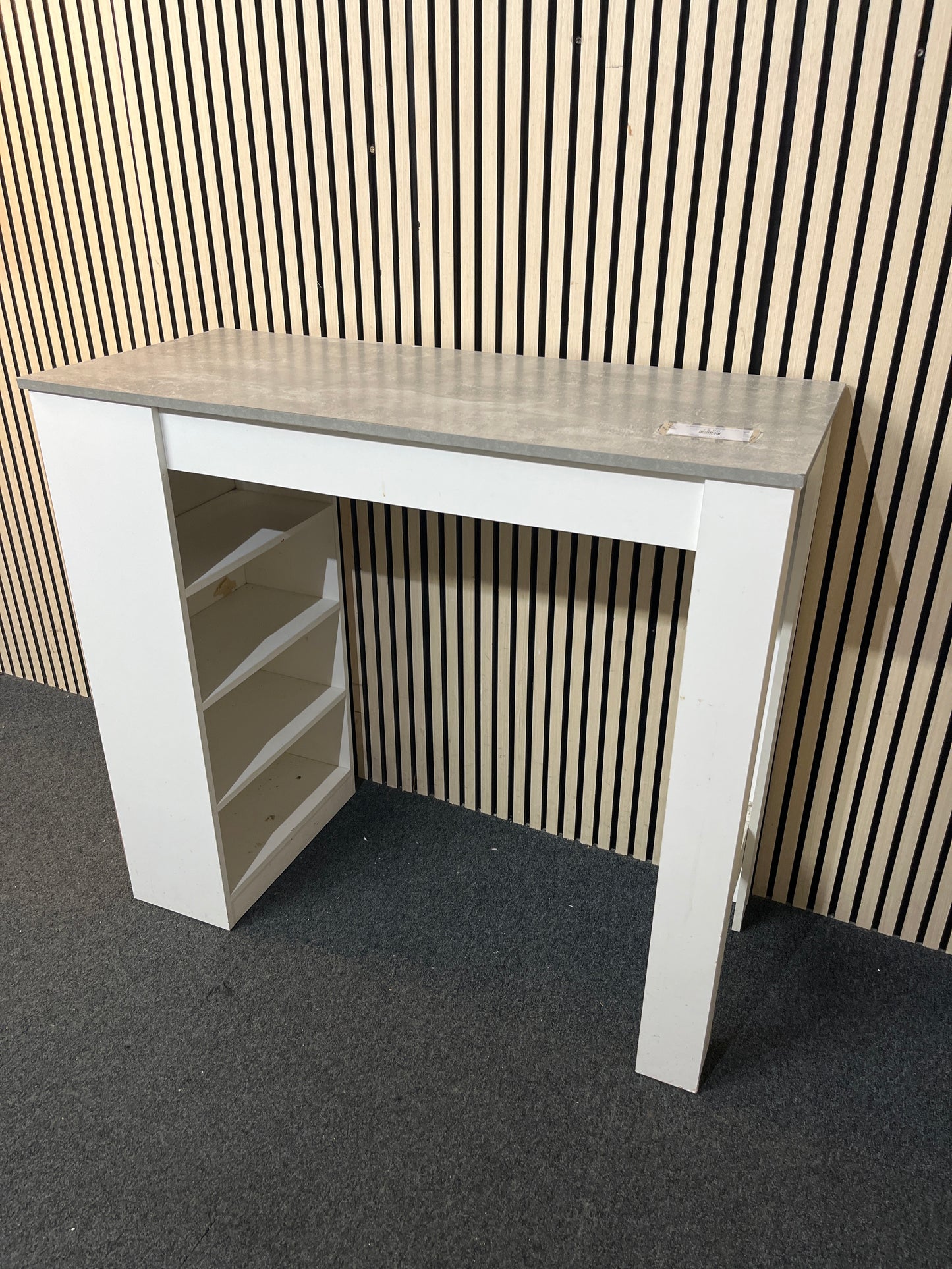 Tall white laminate breakfast bar (H 104 x W 116 x D 50 cm) 43756