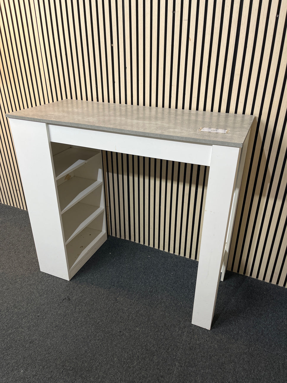 Tall white laminate breakfast bar (H 104 x W 116 x D 50 cm) 43756