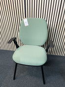 Switch Pawd jade green fabric meeting chair with fixed arms and cantilever frame 2 image
