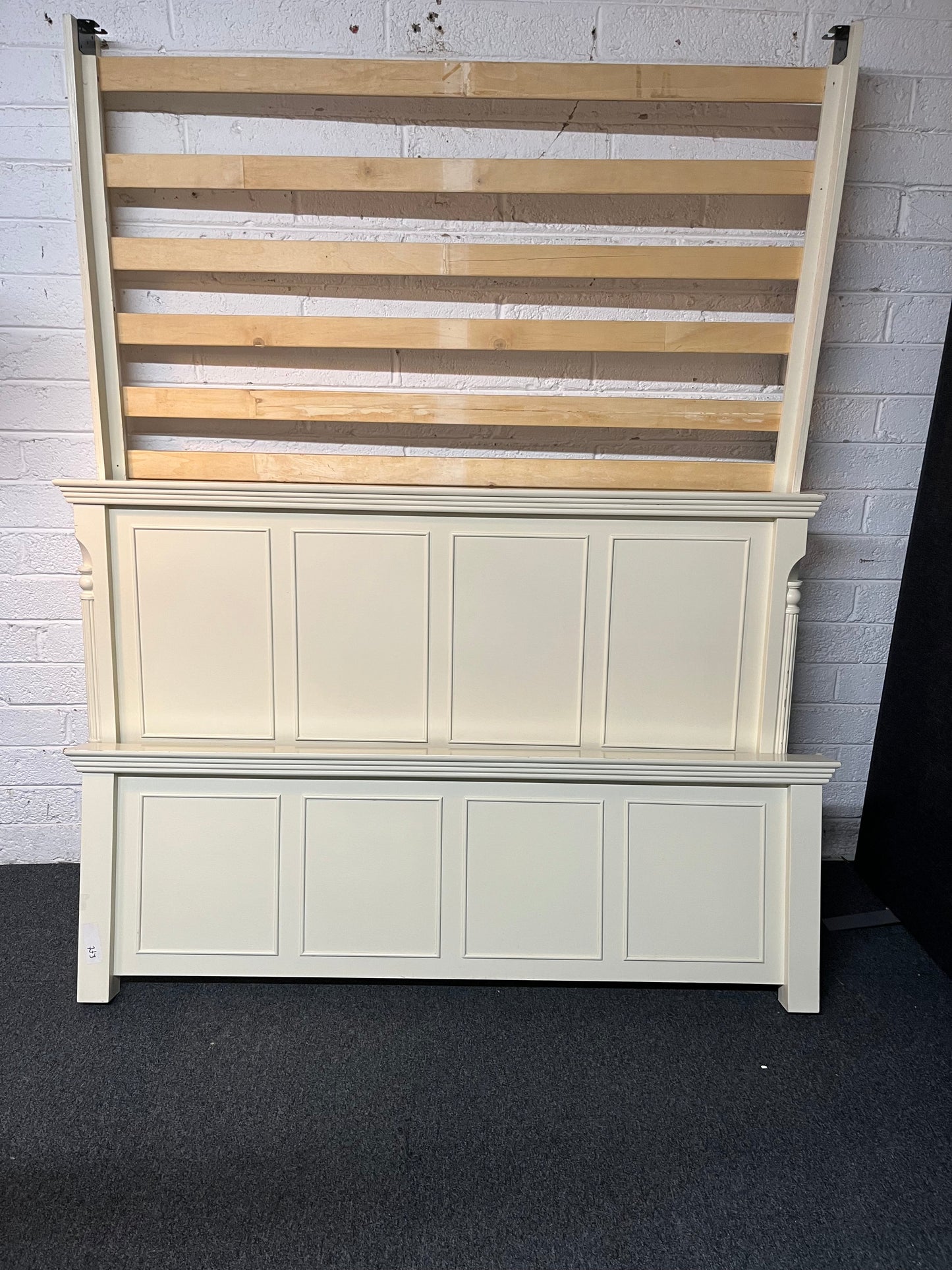 5ft High end white painted framed bed 2225