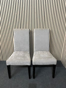 Switch Pair of grey fabric upholstered dining chairs  3126 2 image