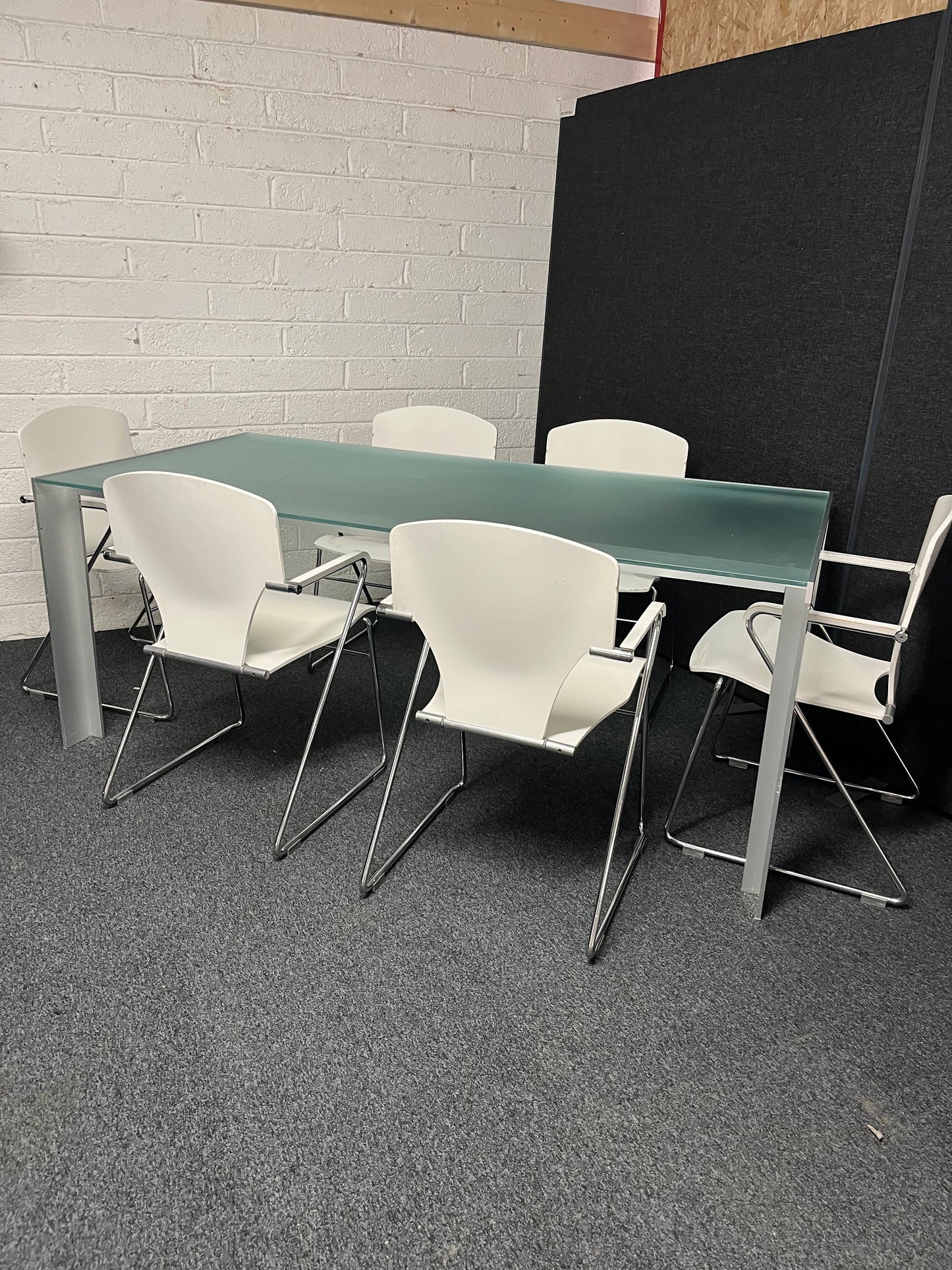 Calligaris toughened and frosted glass rectangular kitchen table (L 1800 x W 900 mm) 1225