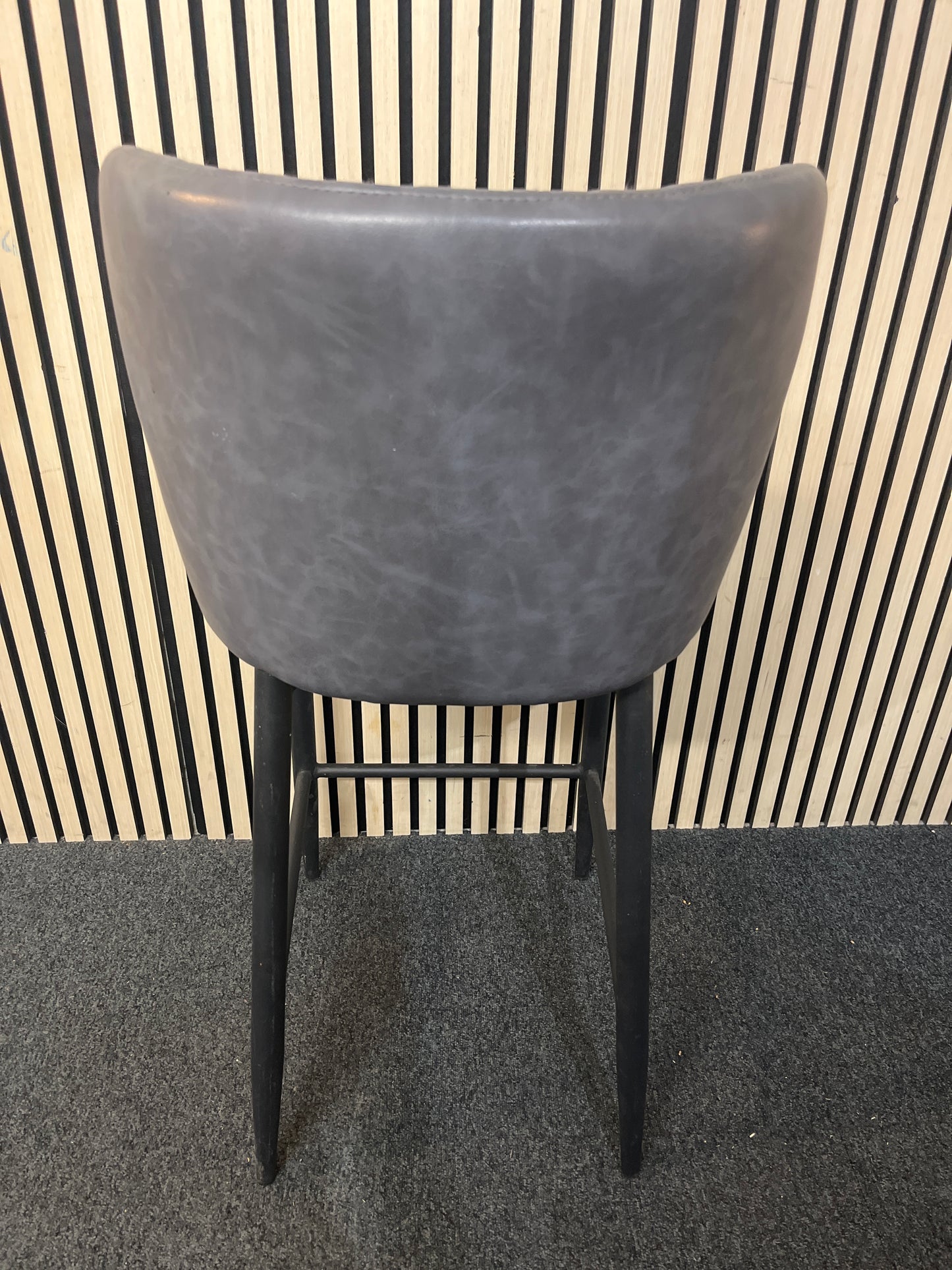 Grey Leatherette, Black Metal Framed, Tall Bar Stool  1126