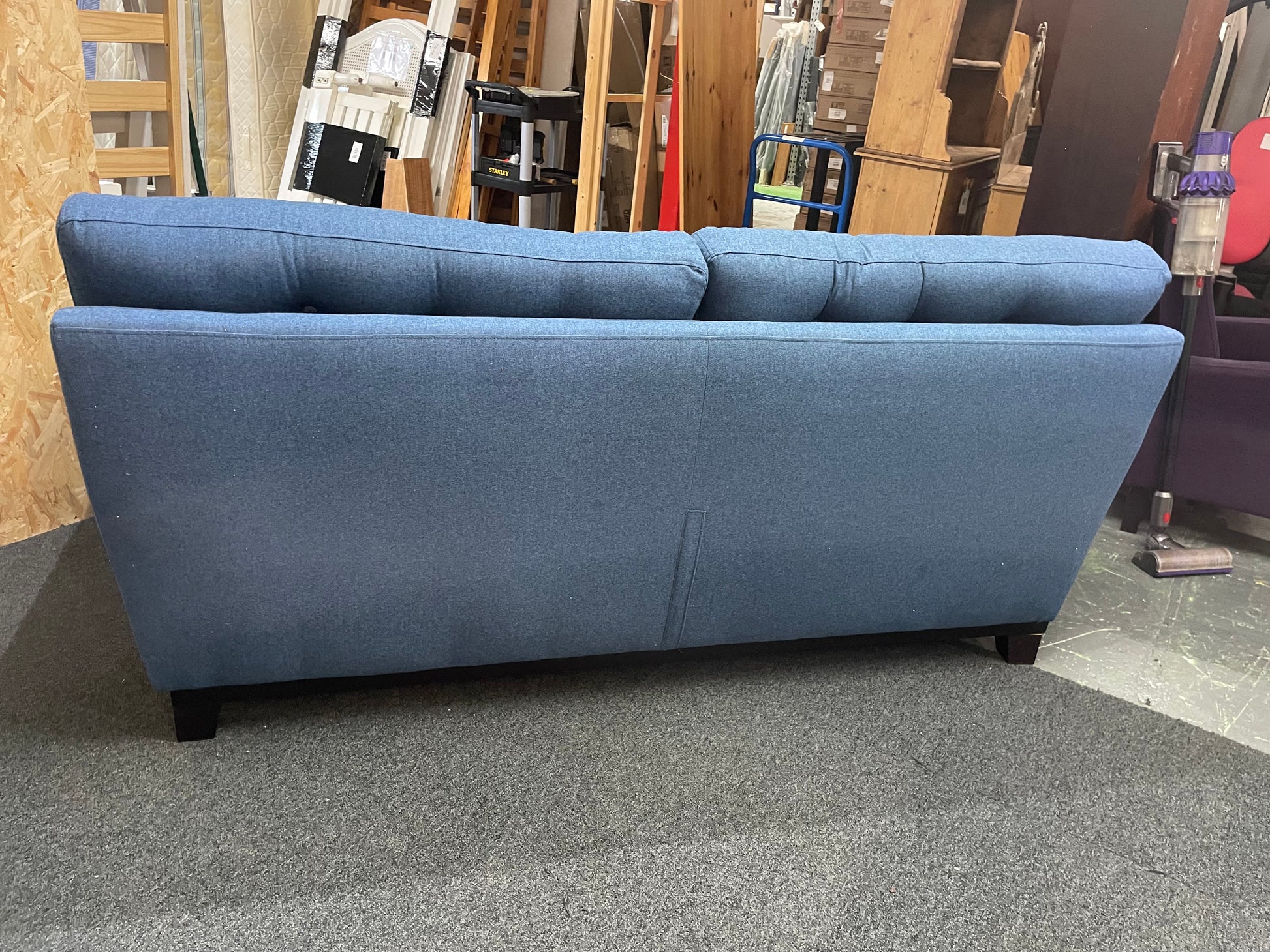 3+2 dark royal blue fabric sofa suite (Widths: 190 and 210 cm, depth: 100 cm each) 1126