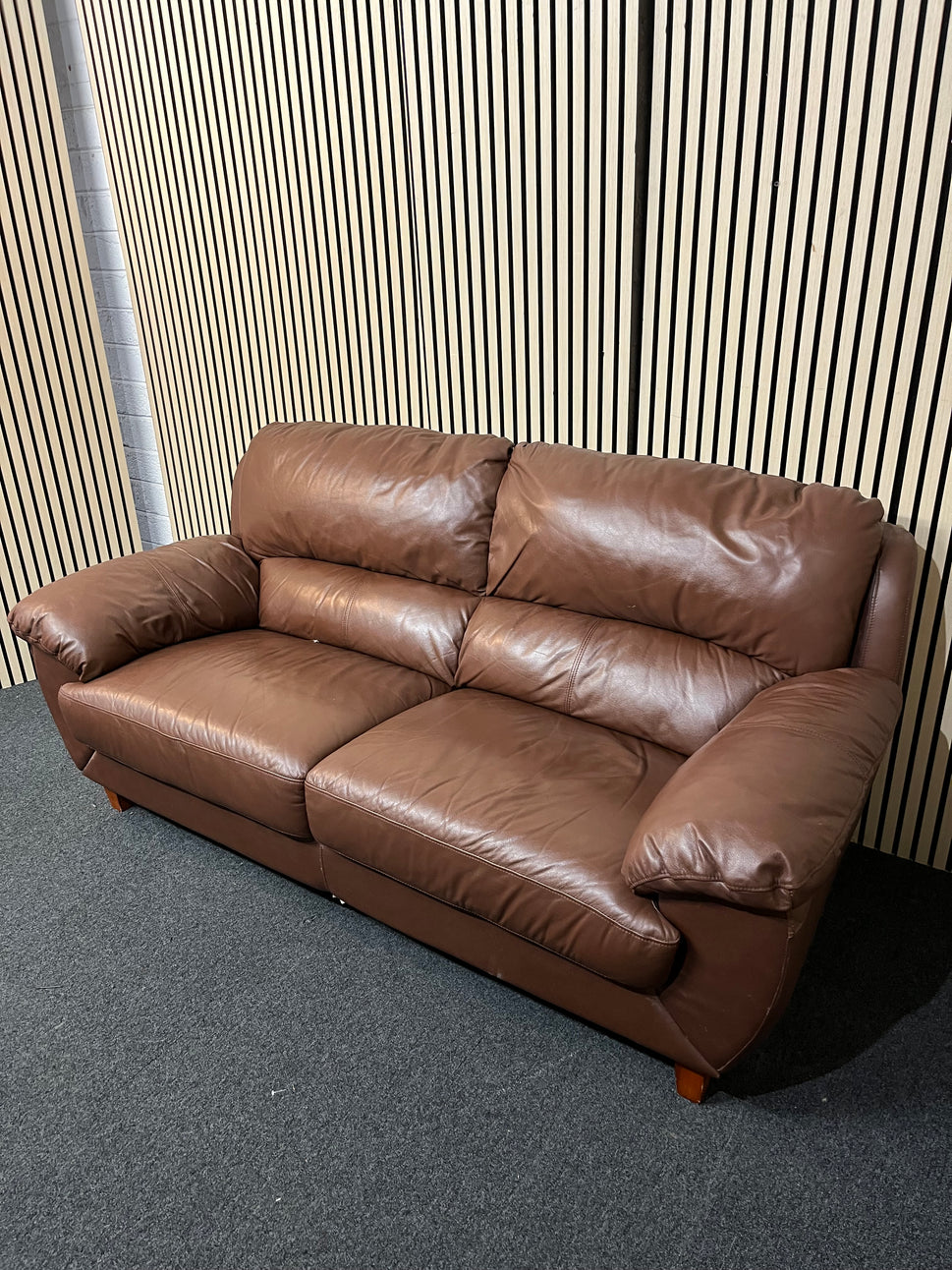 3+2 Dark brown leather suite 1126