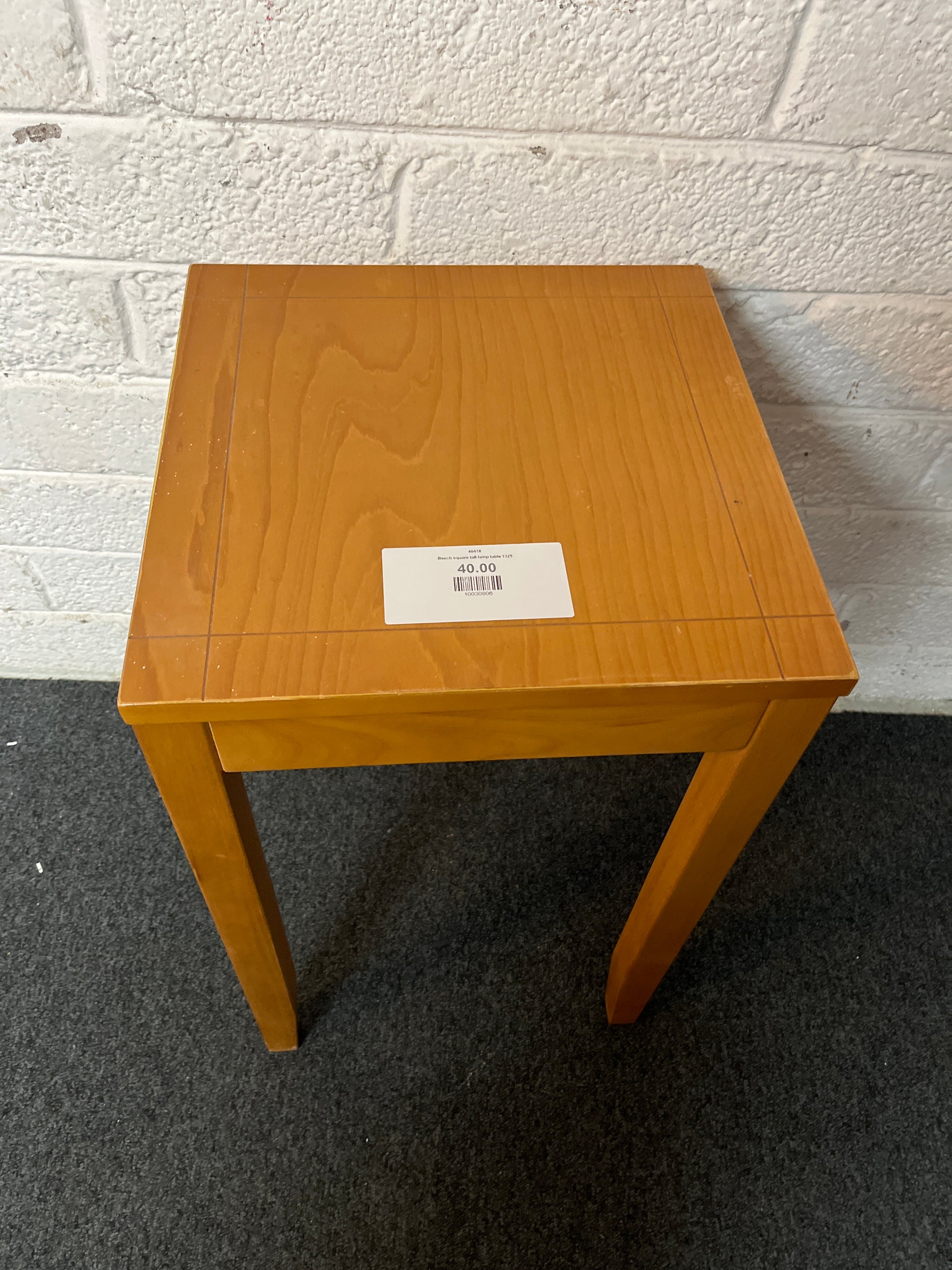 Beech square tall lamp table 1325