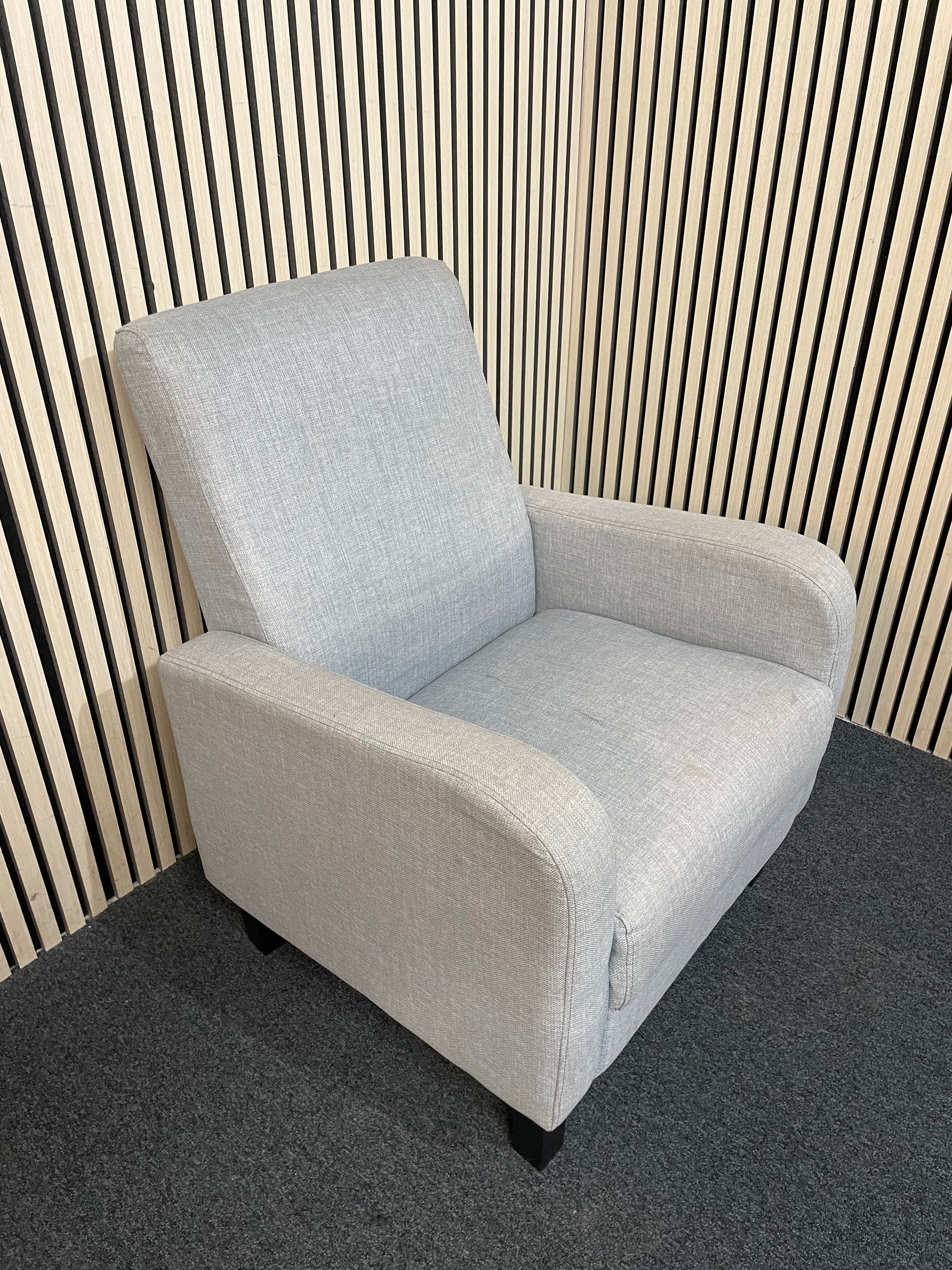 Light grey upholstered armchair 3126