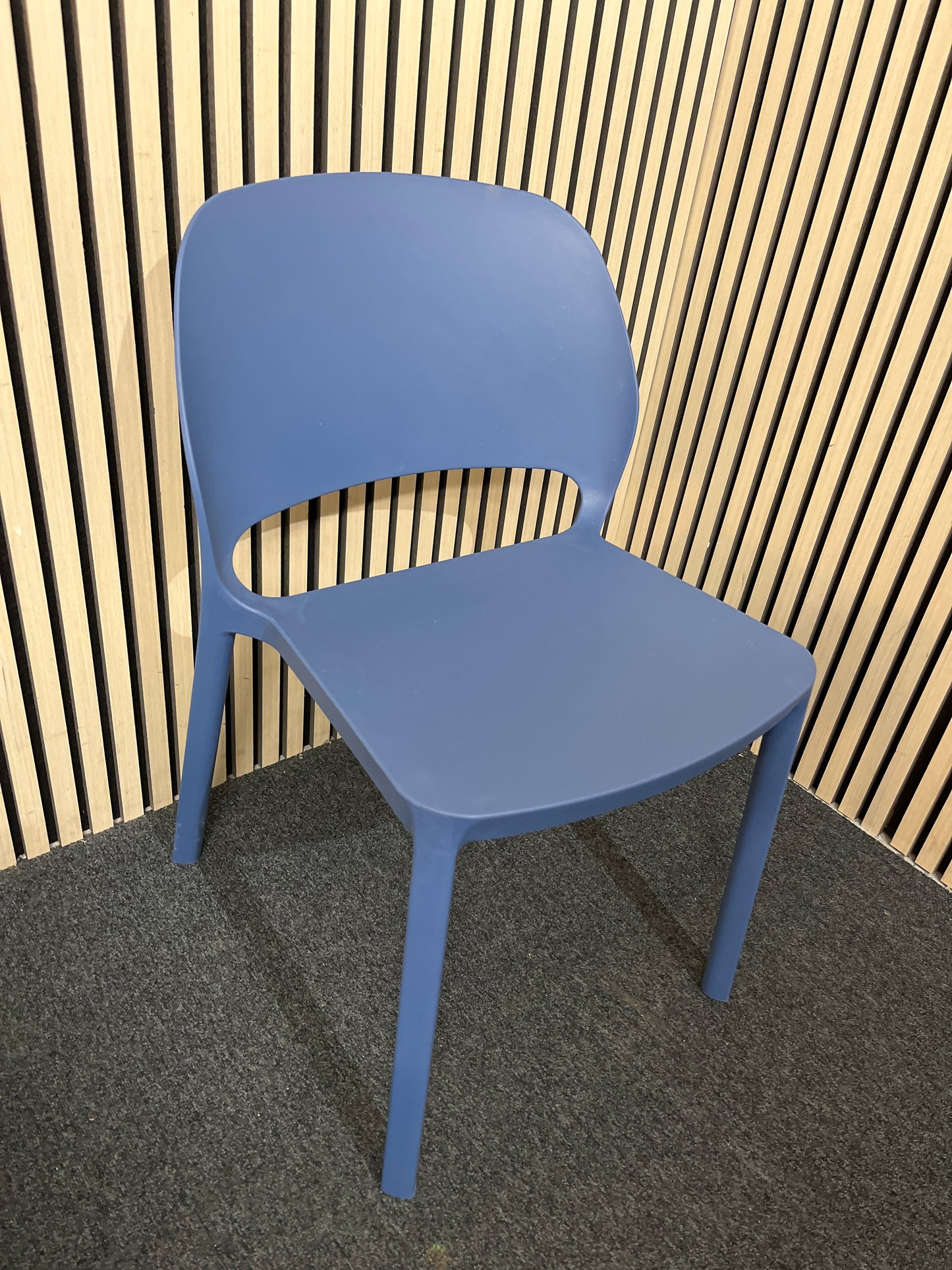 NEW Contra one piece polypropylene Chair - Blue. BRAND NEW STACKABLE. PRICE INC VAT. OTHER COLOUR OPTIONS AVAILABLE ALSO