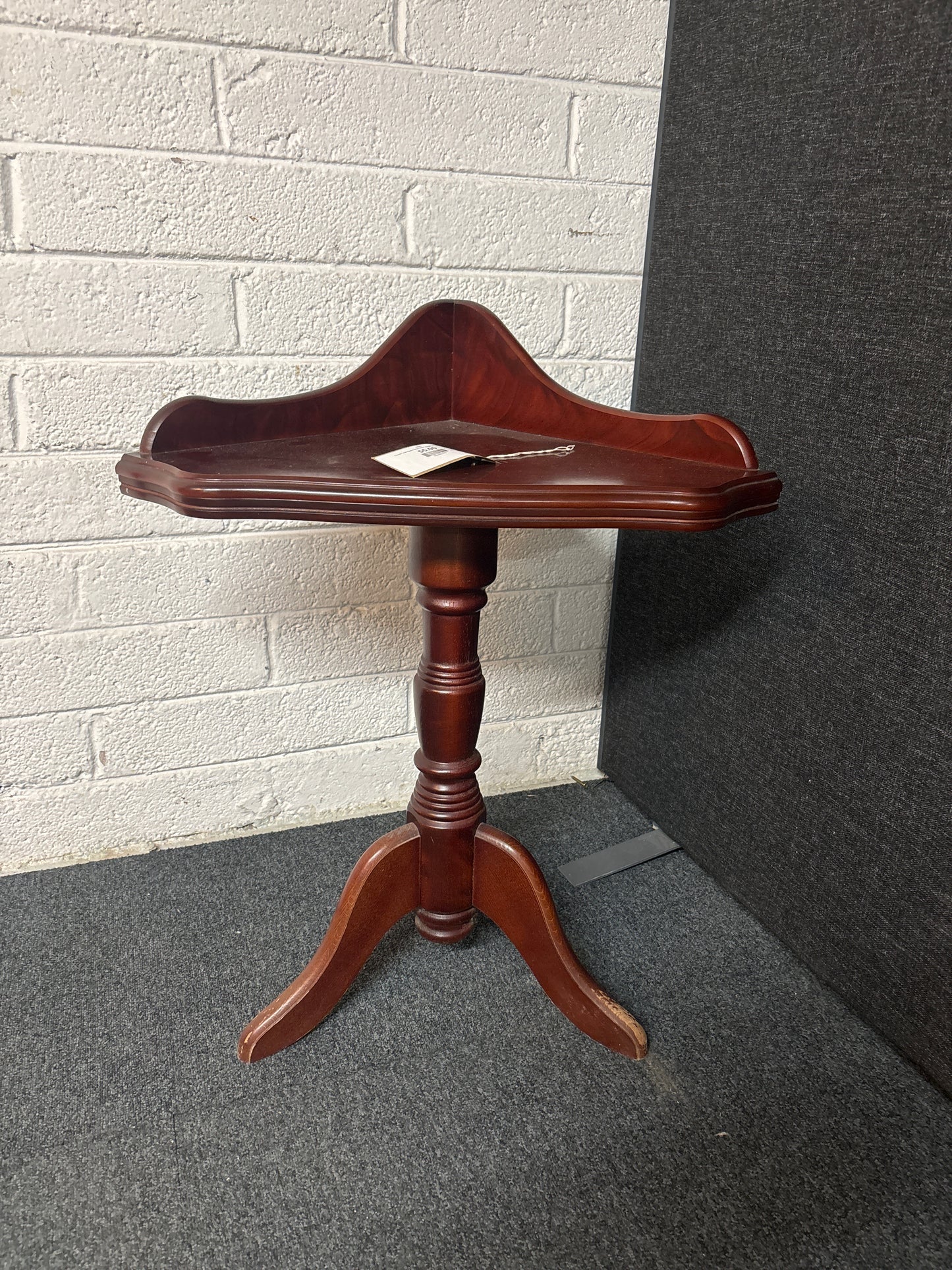Ornate mahogany dining chair with floral pattern seat fabric 3225
