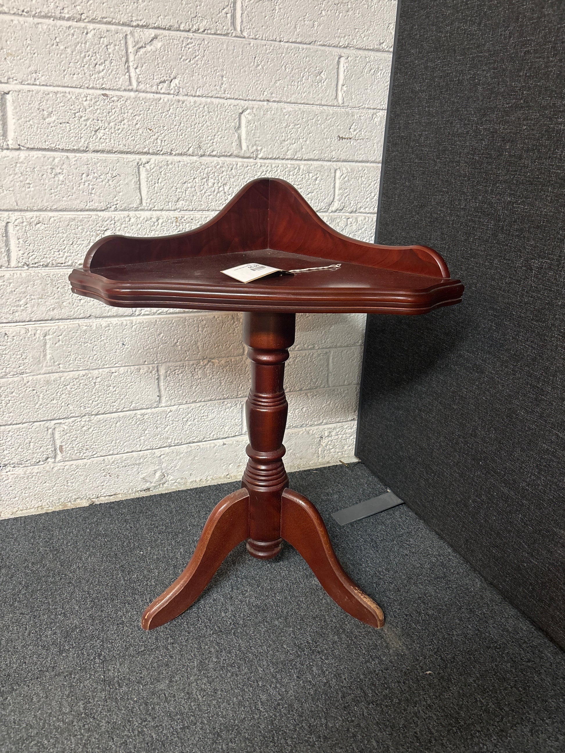 Ornate mahogany dining chair with floral pattern seat fabric 3225