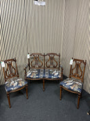 Switch Ornate mahogany framed, blue bird tapesty design fabric 2+1+1 suite 2325 2 image