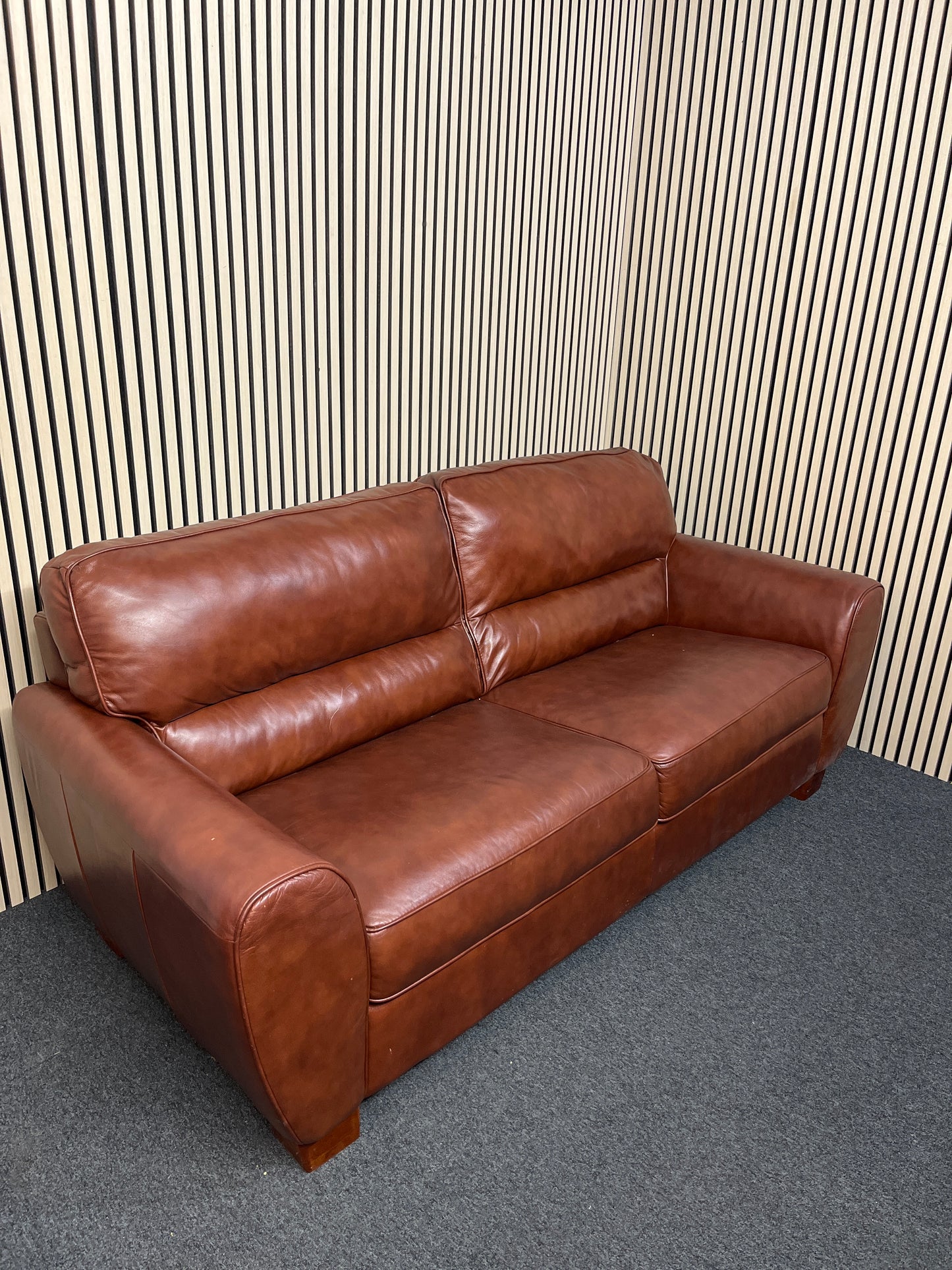 3+1+1+footstool tan leather sofa suite 2325