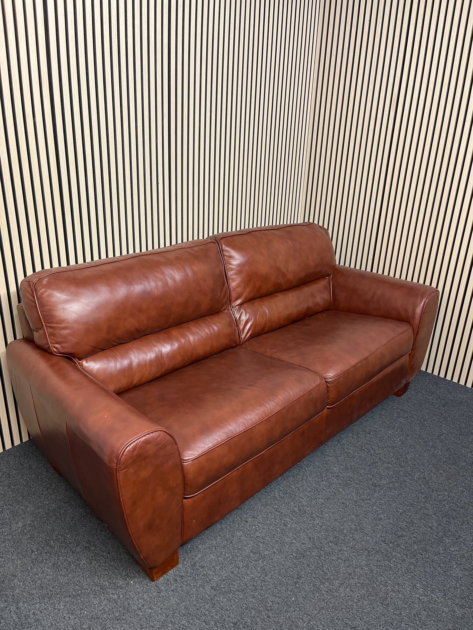 3+1+1+footstool tan leather sofa suite 2325