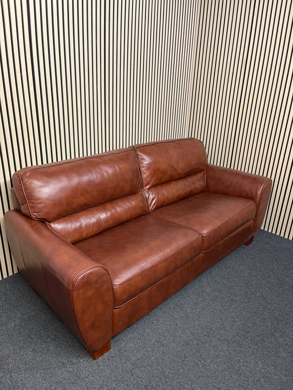 3+1+1+footstool tan leather sofa suite 2325