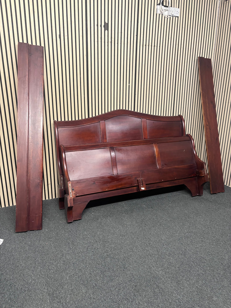 Mahogany finish sleigh bed frame 5ft king size  44779
