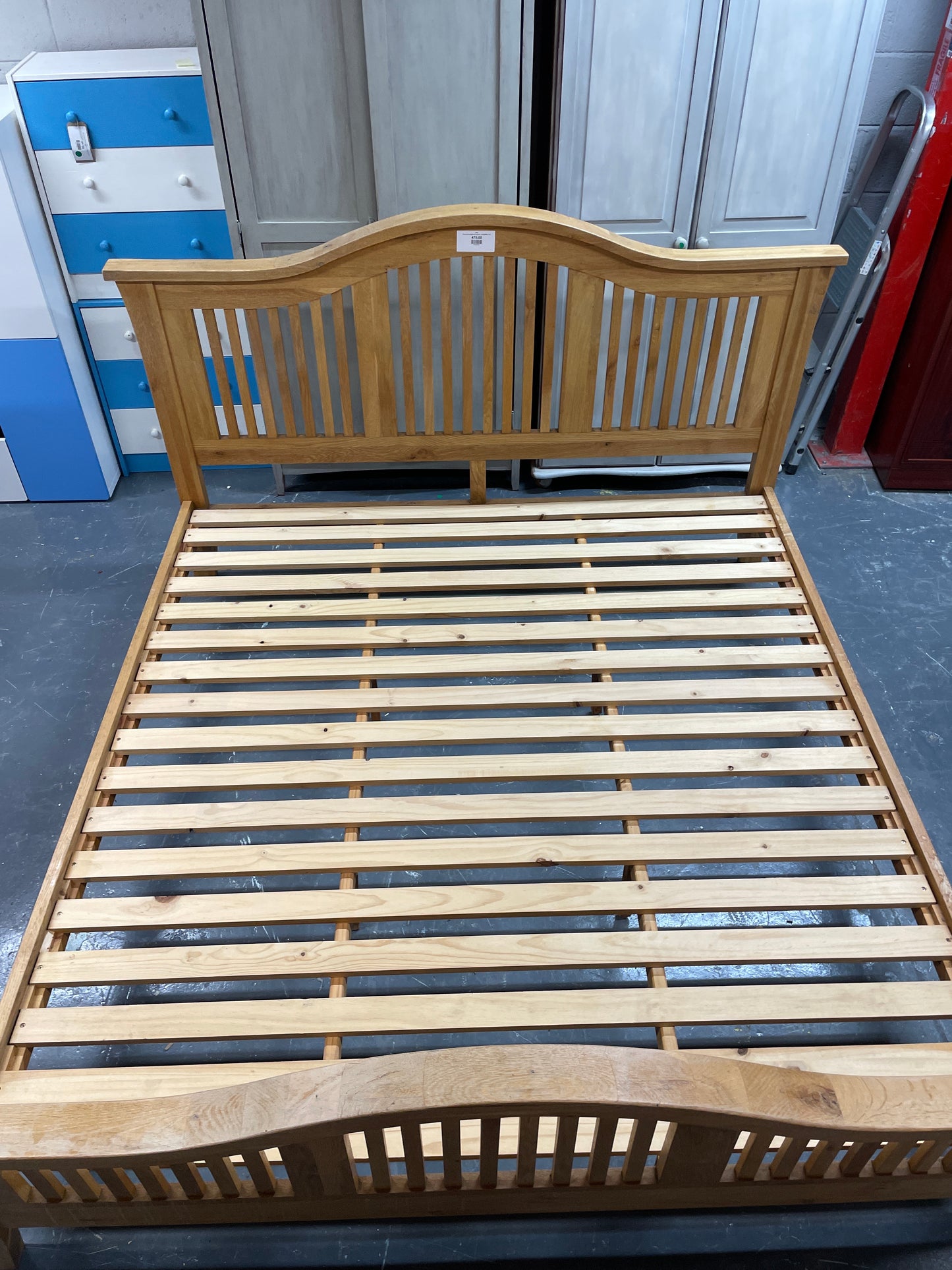 Solid Oak 6ft slatted back bed frame  (SUPERKING)  3126