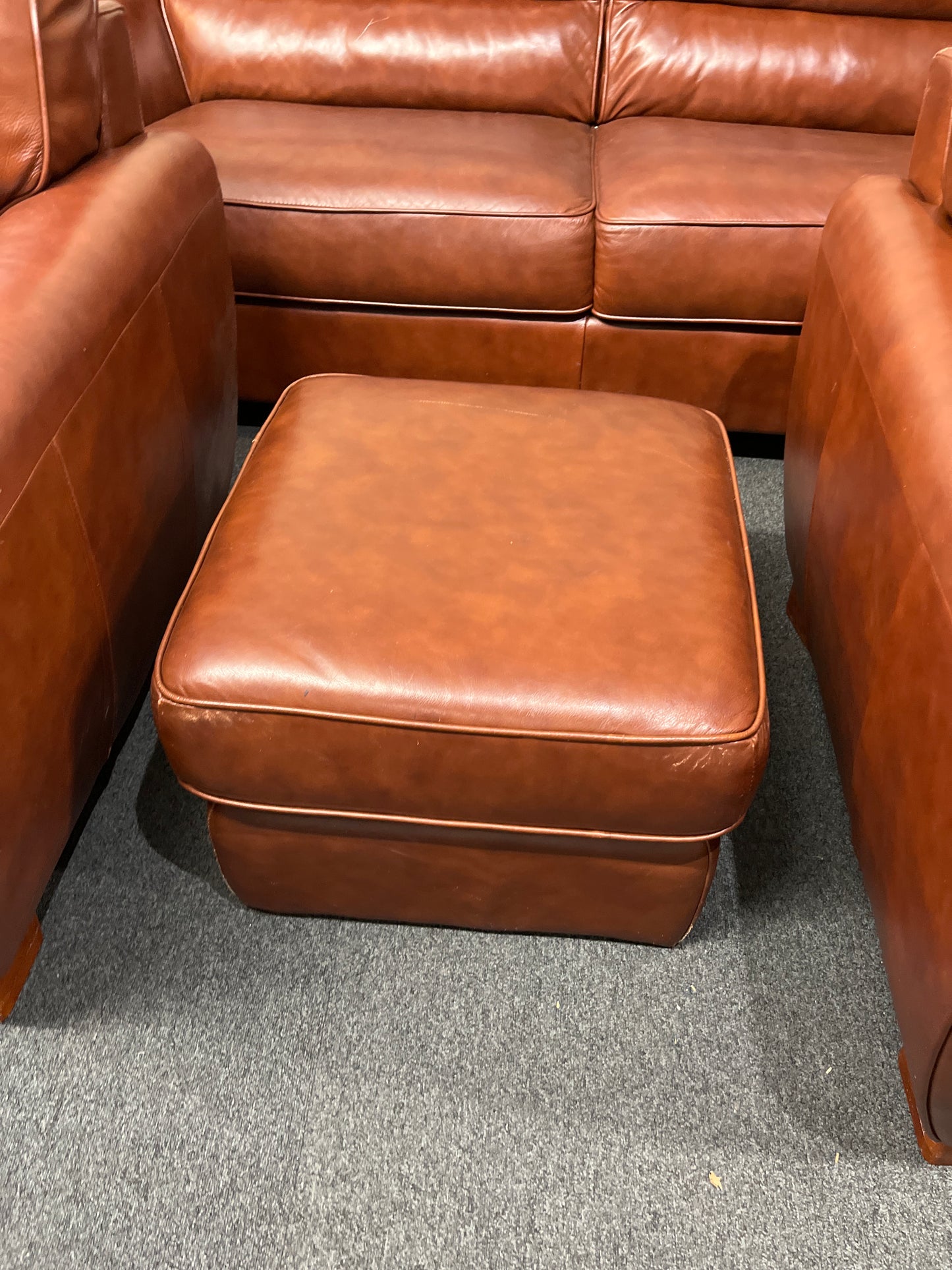 3+1+1+footstool tan leather sofa suite 2325