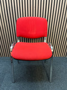 Switch Red fabric stacking conference chair with chrome frame 3 image