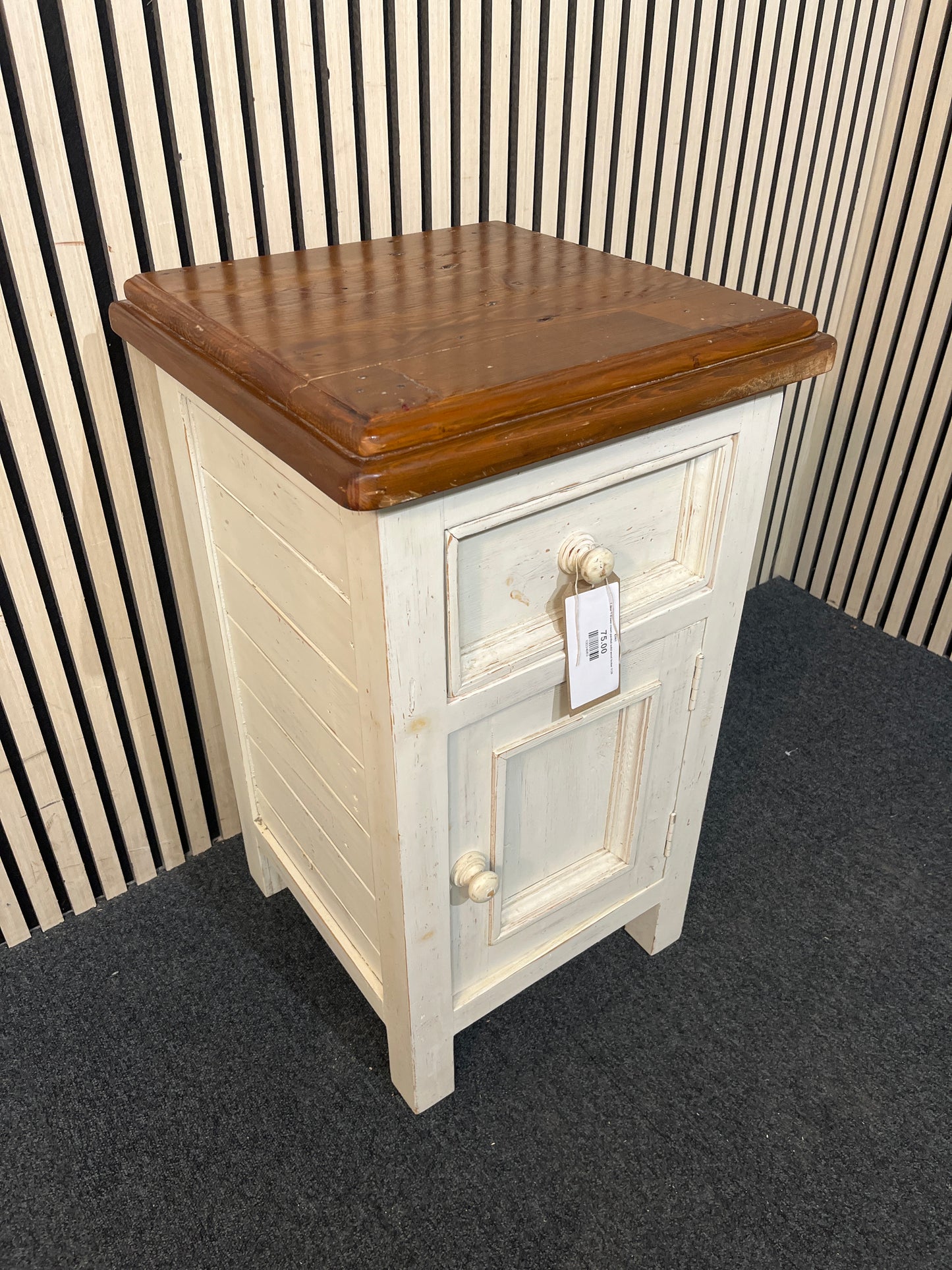 1 door 1 drawer cream painted solid wood locker 3126