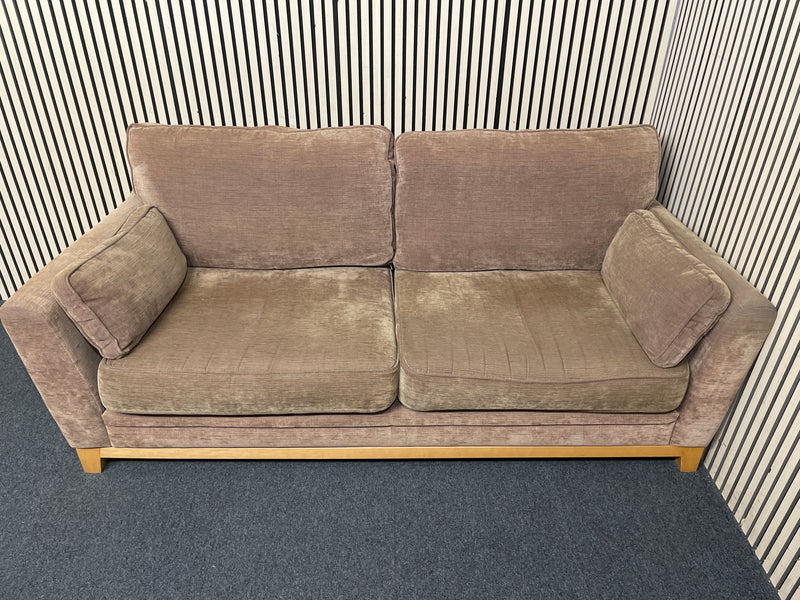 two seater brown fabric sofa  44651