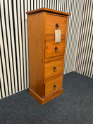 Tall slim 4 drawer pine locker (H 94 x W 36 x D 28 cm)  44766