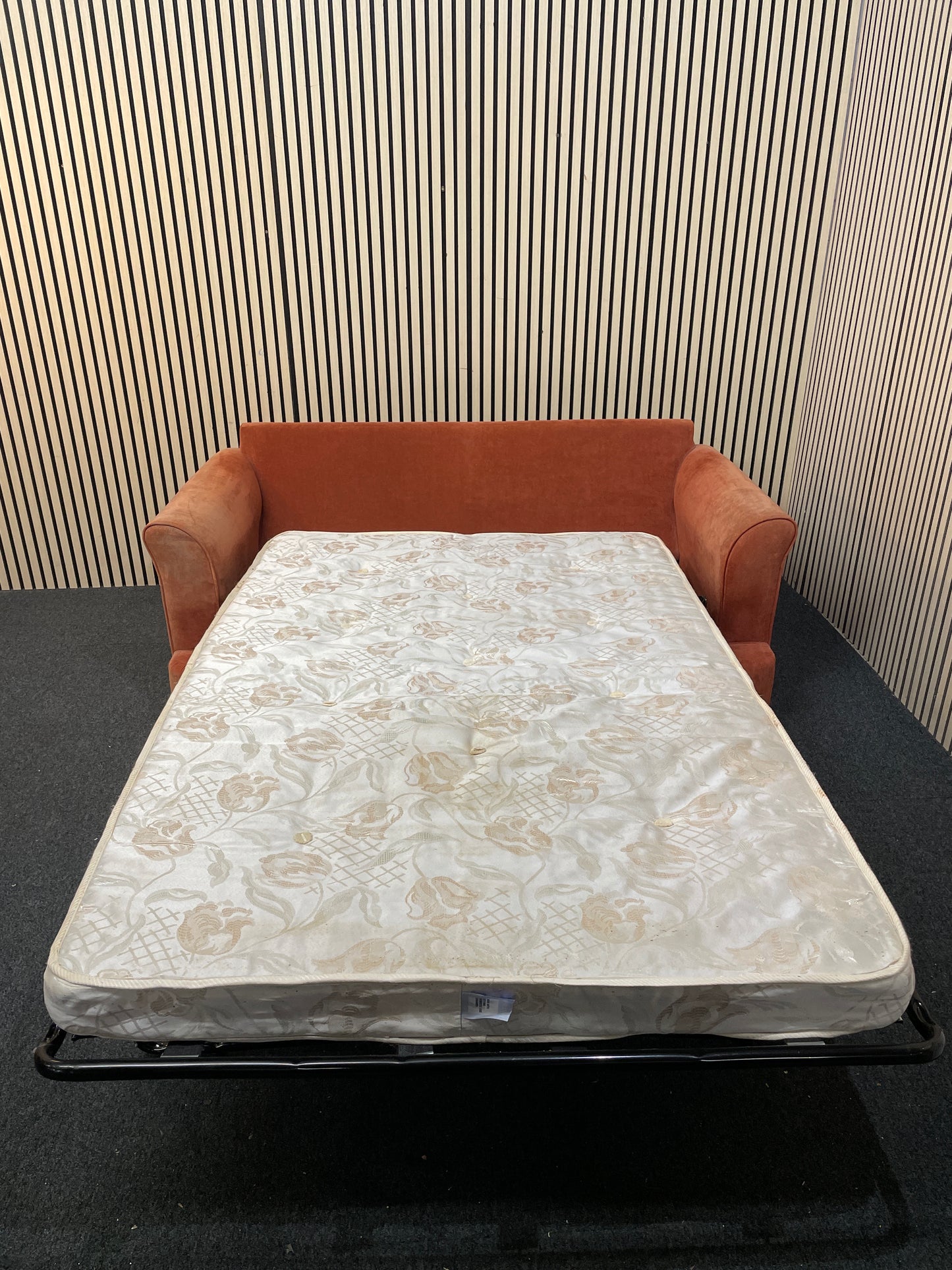 Red fabric 2 seater sofa bed (Width 160 cm) 1126