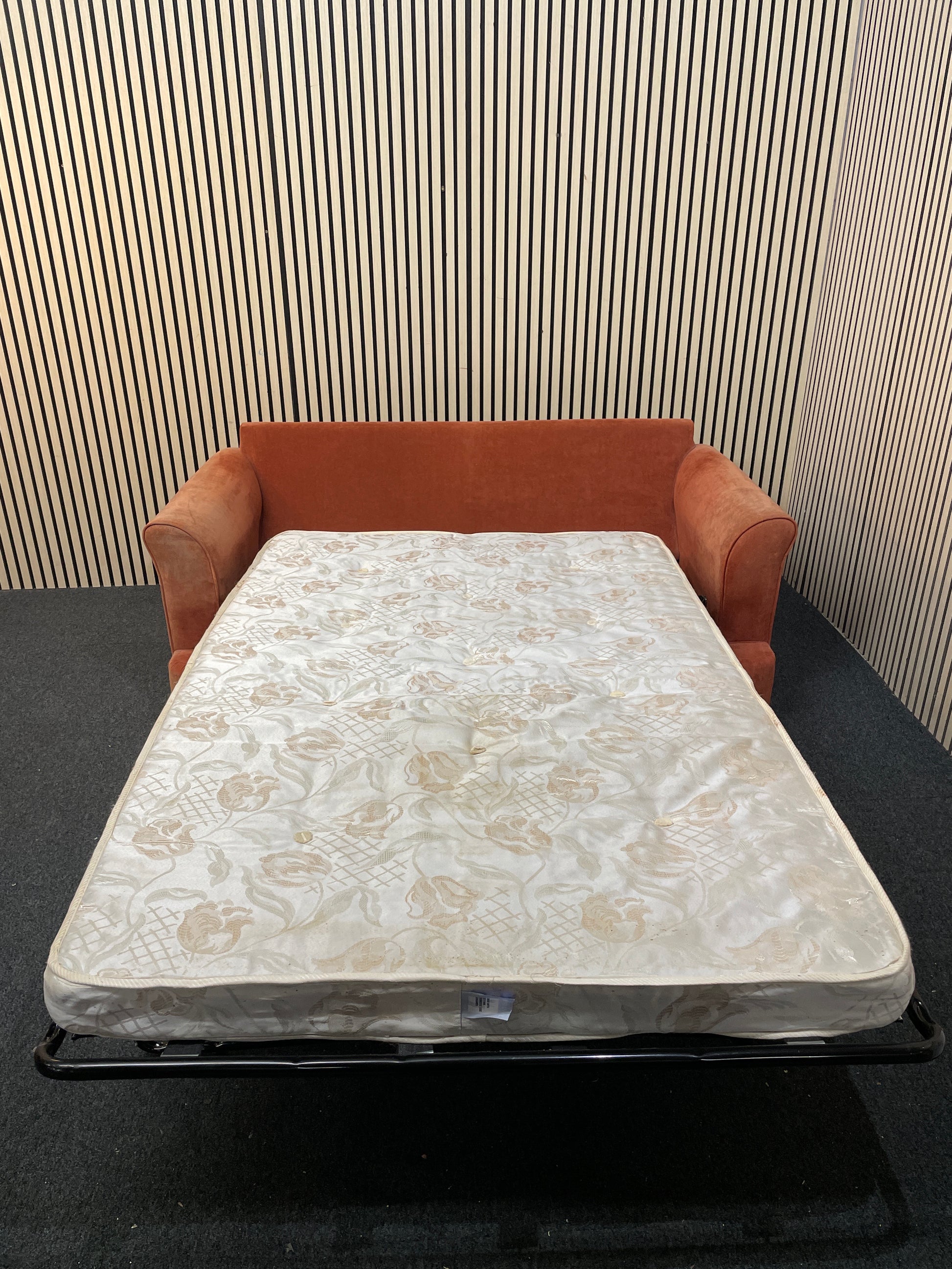 Red fabric 2 seater sofa bed (Width 160 cm) 1126