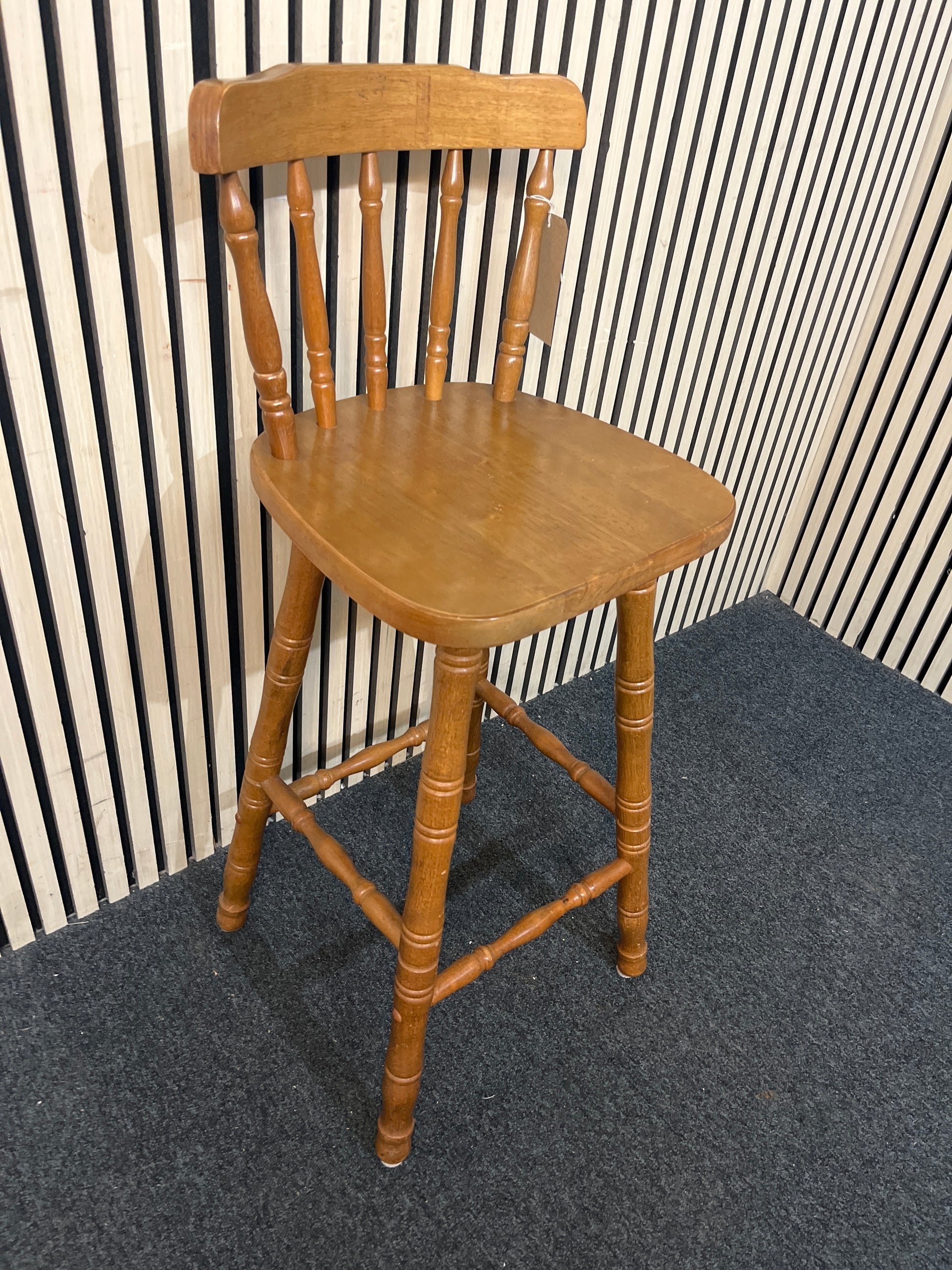 Tall solid wood bar stool circular top  43594