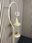 Large free standing cream metal candle holder   44562