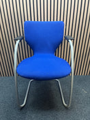 Switch Orangebox Dark blue high back cantilever meeting chair with arms, grey powder coat metal frame. Qty of 3 no. matching. Price inc VAT 2 image