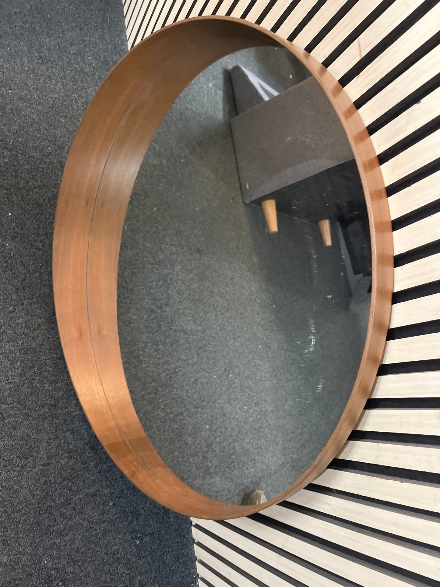 Ikea walnut framed oval mirror 43389