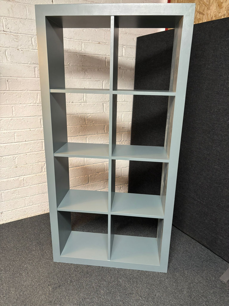 Large solid wood 8 section sage green painted bookcase 1800Hx900W*330D 2225
