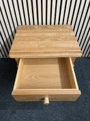 Solid oak low 1 drawer locker with dark wood stained legs 50Wx40Dx47H  44449