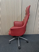 Switch Ex Demo Tempo high back executive swivel chair in WINE LEATHERETTE, Height adjustable, chrome gas lift, syncronised mechanism. ONLY ONE IN STOCK. PRICE INC VAT 3 image