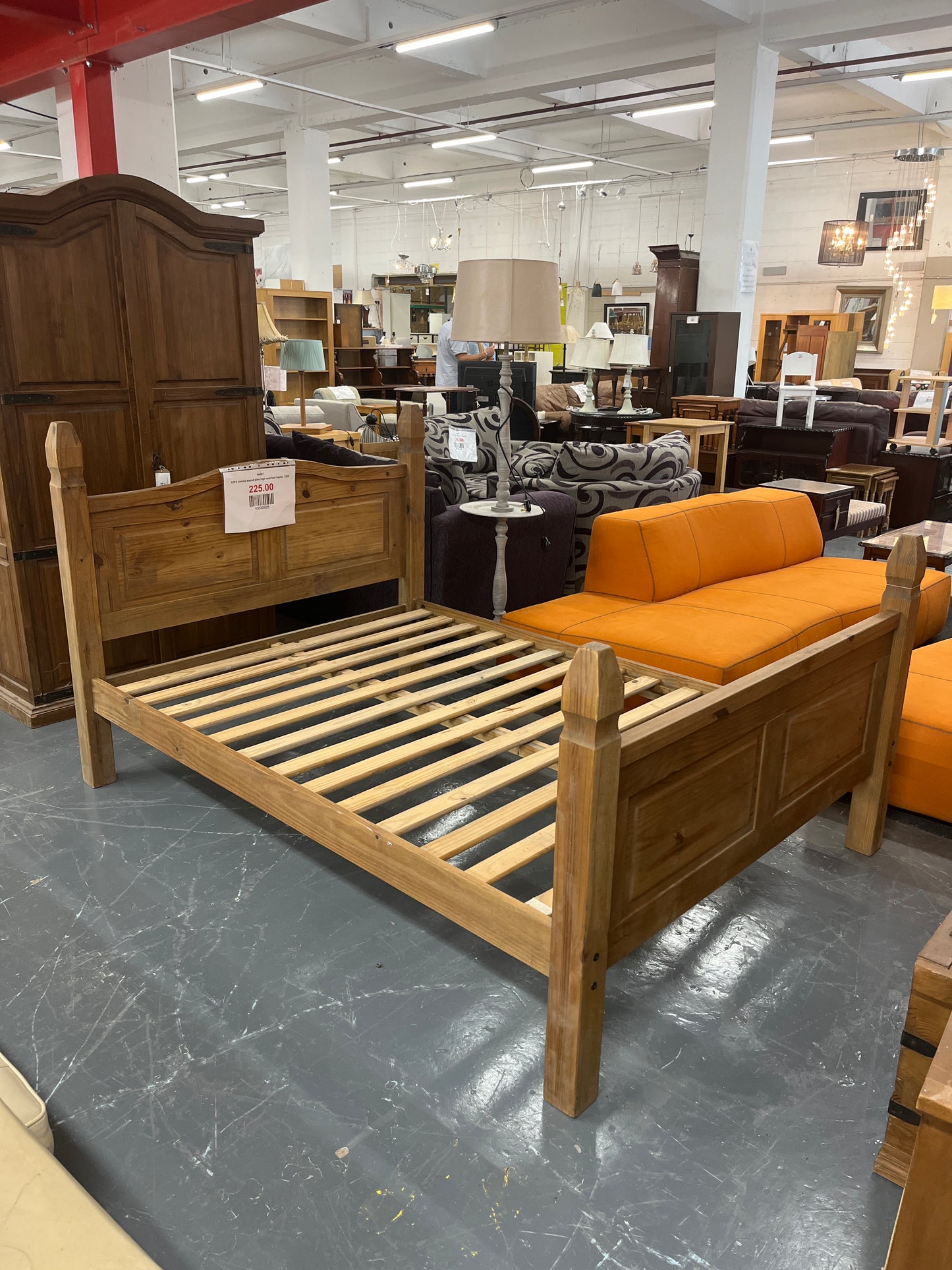 4 ft 6 corona waxed pine high end bed frame  1325
