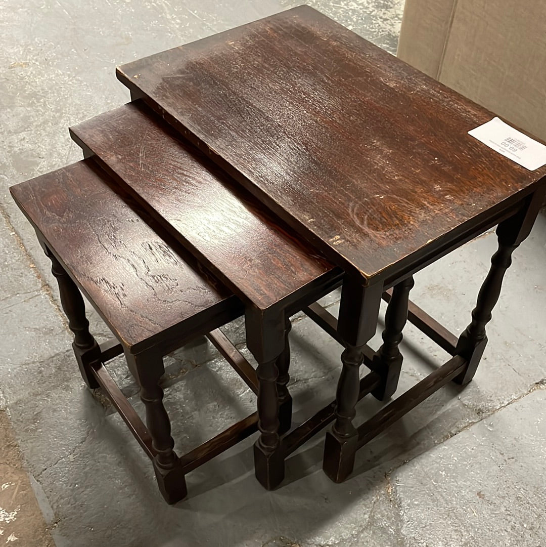 Dark wood rectangular nest of tables CJM Furniture