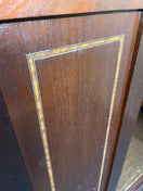 Large mahogany wardrobe with central mirror and lower storage drawer (H 203 x W 130 x D 53 cm)  44565