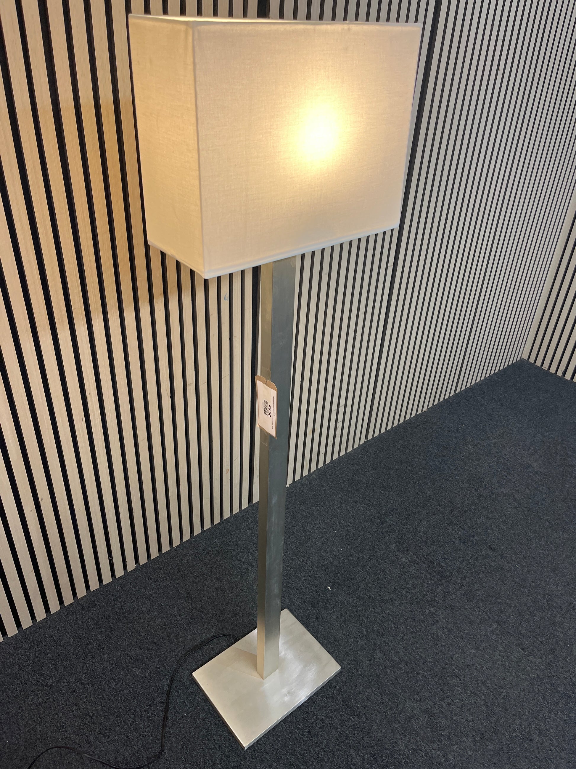 Tall metal framed standard lamp with shade  3126